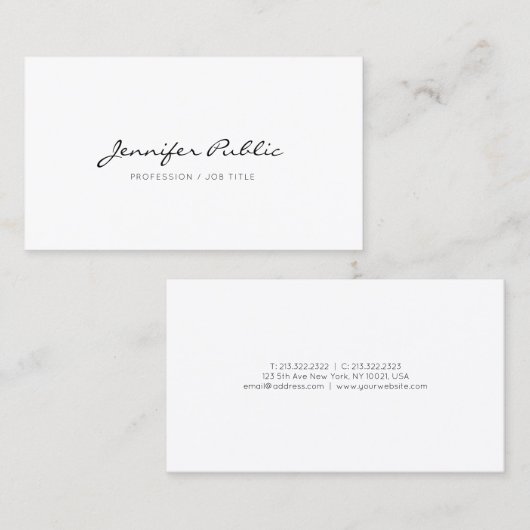 あなた自身のモダンでエレガントで白い頭が切れる作成して下さい 名刺 (正面/裏面)