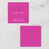 あなた自身のモダンでエレガントなピンクのシンプルを作成して下さい スクエア名刺 (正面/裏面)