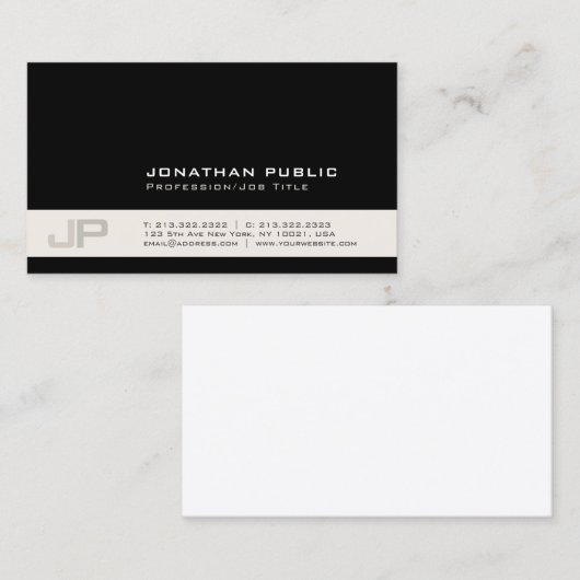 あなた自身のモダンでスタイリッシュな色のモノグラムを作成して下さい 名刺 (正面/裏面)