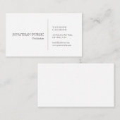 あなた自身のモダンで明白でシンプルなエレガント作成して下さい 名刺 (正面/裏面)