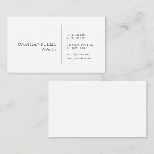 あなた自身のモダンで明白でシンプルなエレガント作成して下さい 名刺 (正面/裏面)