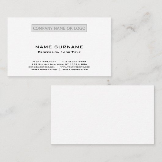 あなた自身のモダンな専門のシンプルを作成して下さい 名刺 (正面/裏面)