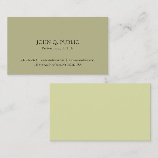 あなた自身のモダンな最小主義のエレガントなシンプルを作成して下さい 名刺 (正面/裏面)