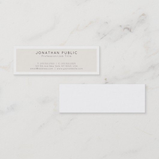 あなた自身のモダンな最小主義のエレガントなデザインを作成して下さい スキニー名刺 (正面/裏面)