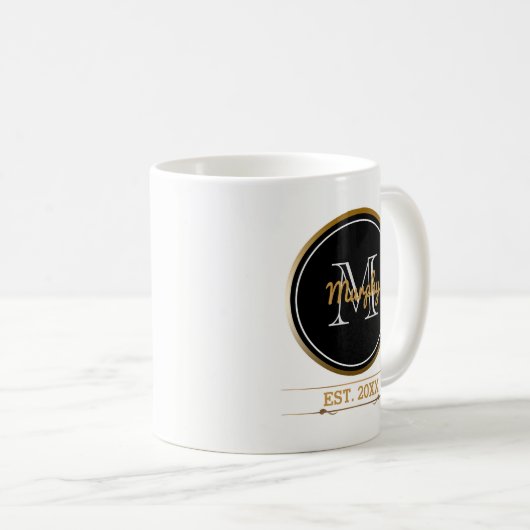 あなた自身のモノグラム|家族によって確立される年を作成して下さい コーヒーマグカップ (正面右)