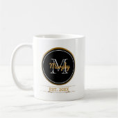 あなた自身のモノグラム|家族によって確立される年を作成して下さい コーヒーマグカップ (左)