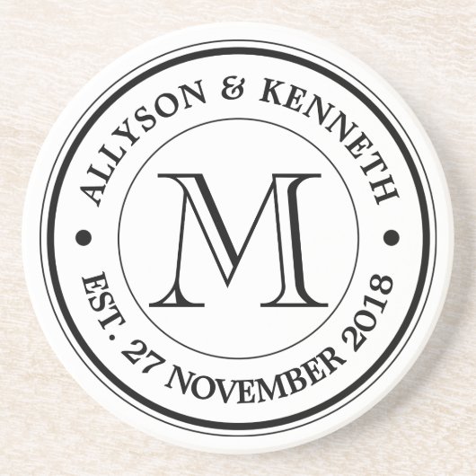 あなた自身のレトロのロゴのタイポグラフィのモノグラムを作って下さい コースター (正面)