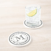 あなた自身のレトロのロゴのタイポグラフィのモノグラムを作って下さい コースター (側面)