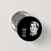 あなた自身のレトロの人のちょうネクタイのギフトを作成して下さい 缶バッジ (正面&裏面)