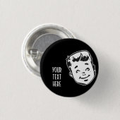 あなた自身のレトロの男の子のギフトを作成して下さい 缶バッジ (正面&裏面)