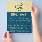 あなた自身のロゴを追加、キリスト教聖書教室の広告 チラシ (手)