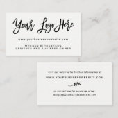 あなた自身のロゴ|の白黒モダンなミニマリスト 名刺 (正面/裏面)