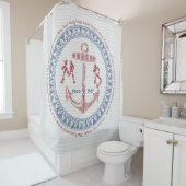 あなた自身のヴィンテージのいかりに航海のなモノグラムをして下さい シャワーカーテン (インサイチュ)