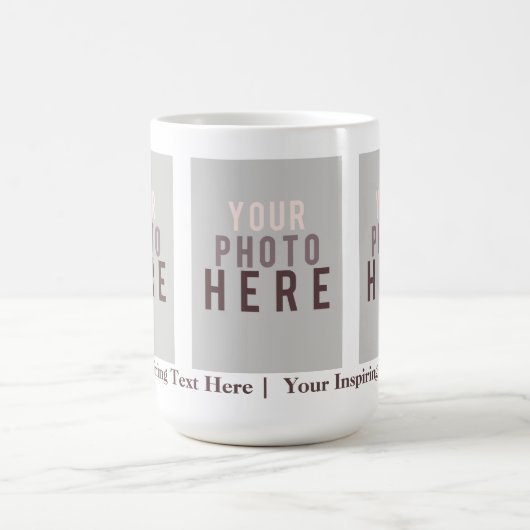 あなた自身の三重のイメージの写真テンプレートを作成して下さい コーヒーマグカップ (中央)