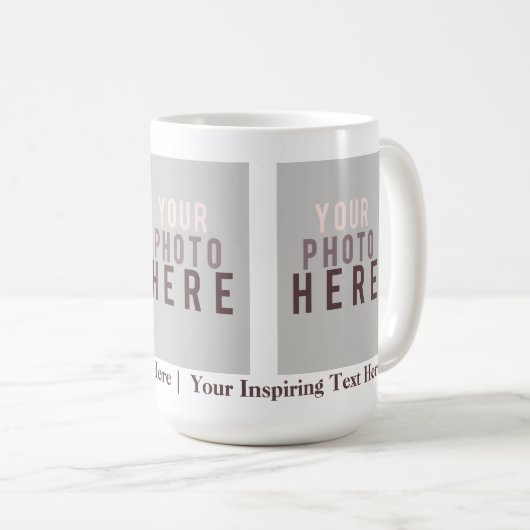 あなた自身の三重のイメージの写真テンプレートを作成して下さい コーヒーマグカップ (正面右)