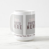 あなた自身の三重のイメージの写真テンプレートを作成して下さい コーヒーマグカップ (正面左)