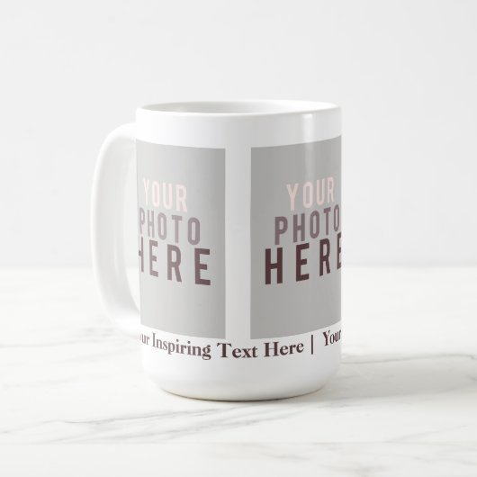 あなた自身の三重のイメージの写真テンプレートを作成して下さい コーヒーマグカップ (正面左)