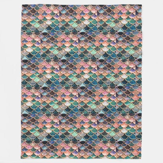 あなた自身の人魚のスケール毛布を作って下さい フリースブランケット (正面)