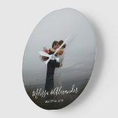 あなた自身の個人的な写真の結婚式を作成して下さい ラージ壁時計 (傾斜)