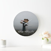 あなた自身の個人的な写真の結婚式を作成して下さい ラージ壁時計 (ホーム)