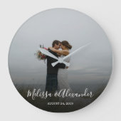 あなた自身の個人的な写真の結婚式を作成して下さい ラージ壁時計 (正面)