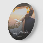 あなた自身の個人的な写真の結婚式を設計して下さい ラージ壁時計 (傾斜)