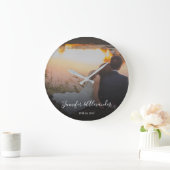 あなた自身の個人的な写真の結婚式を設計して下さい ラージ壁時計 (ホーム)