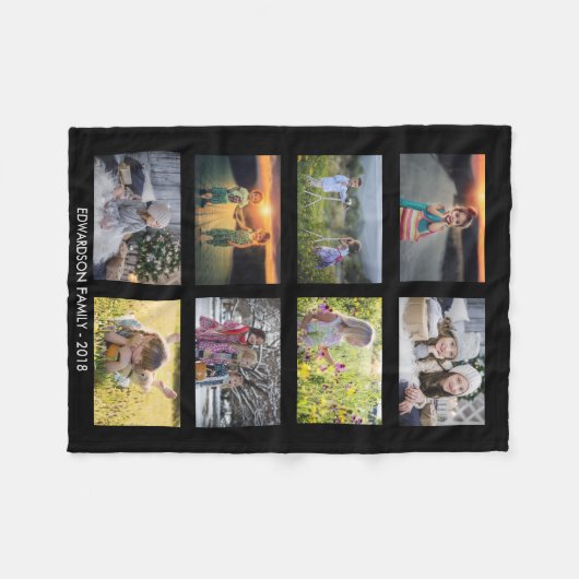 あなた自身の個人的な家族写真のコラージュを作成して下さい フリースブランケット (正面(横))