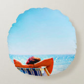 あなた自身の円形の写真の枕を作成して下さい ラウンドクッション (正面)