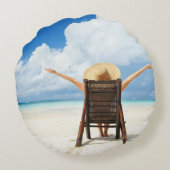 あなた自身の円形の写真の枕を作成して下さい ラウンドクッション (裏面)