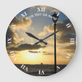 あなた自身の写真およびあなたの文字とカスタム設計して下さい ラージ壁時計 (正面)