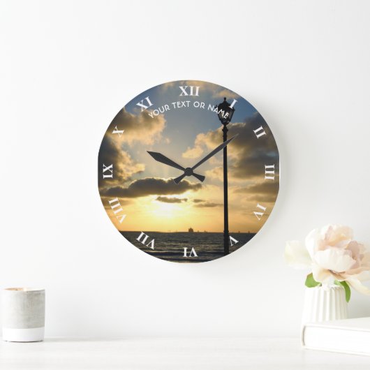 あなた自身の写真およびあなたの文字とカスタム設計して下さい ラージ壁時計 (ホーム)
