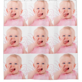 あなた自身の写真のコラージュパターンを作成して下さい シャワーカーテン