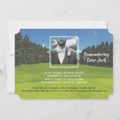 あなた自身の写真のゴルフ告別式のゴルファーを加えて下さい 招待状 (裏面)