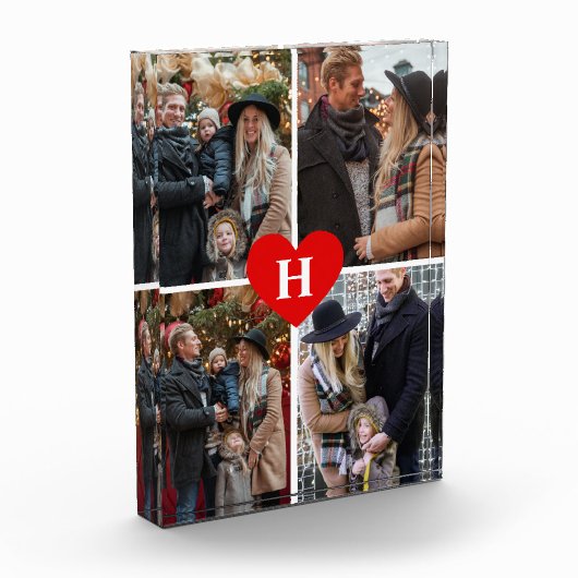 あなた自身の写真のハートのモノグラムのな写真のブロックを加えて下さい フォトブロック (左)