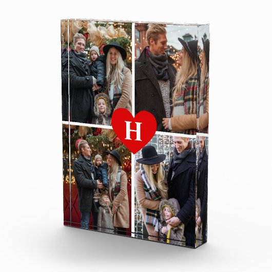 あなた自身の写真のハートのモノグラムのな写真のブロックを加えて下さい フォトブロック (右)