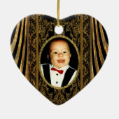 あなた自身の写真のハートを挿入して下さい セラミックオーナメント (裏面)