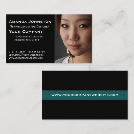 あなた自身の写真のポートレートを加えて下さい 名刺 (正面/裏面)