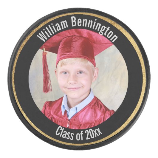 あなた自身の写真の卒業のクラスをの加えて下さい アイスホッケーパック (正面)