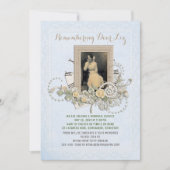 あなた自身の写真の告別式のバラの真珠を加えて下さい 招待状 (正面)