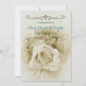 あなた自身の写真の告別式のバラの真珠を加えて下さい 招待状 (裏面)