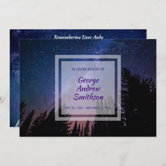 あなた自身の写真の告別式の招待状を作成して下さい 招待状 (正面/裏面)