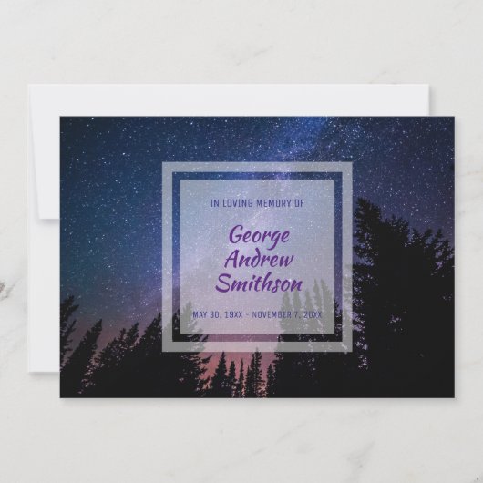 あなた自身の写真の告別式の招待状を作成して下さい 招待状 (正面)