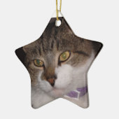 あなた自身の写真の星のオーナメントのテンプレートを作成して下さい セラミックオーナメント (左)