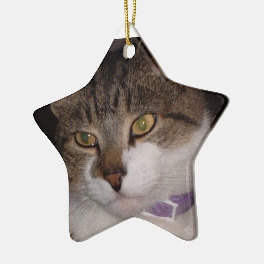 あなた自身の写真の星のオーナメントのテンプレートを作成して下さい セラミックオーナメント (左)