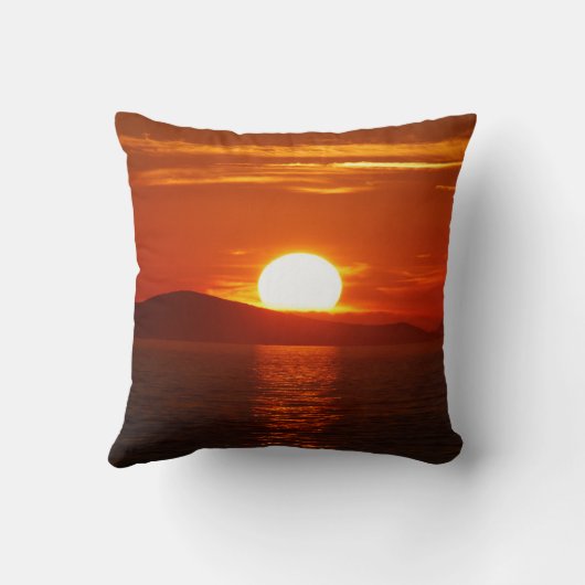 あなた自身の写真の枕-日没の枕--を作成して下さい クッション (裏面)