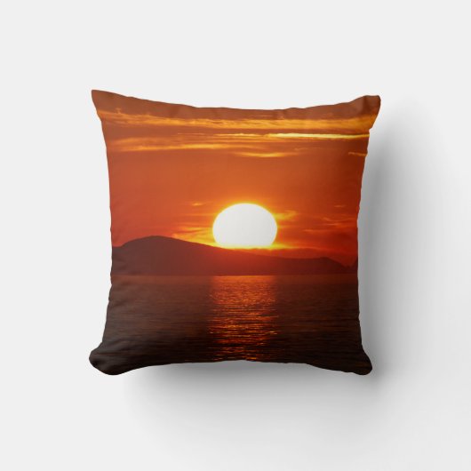 あなた自身の写真の枕-日没の枕--を作成して下さい クッション (正面)
