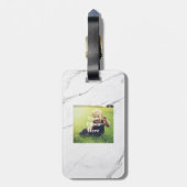 あなた自身の写真の白い大理石の荷物のラベルを作成して下さい ラゲッジタグ (裏面縦)