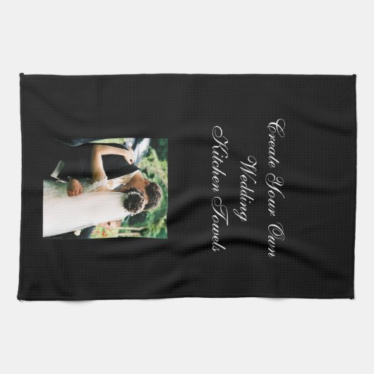 あなた自身の写真の結婚式の台所タオルを設計して下さい キッチンタオル (横)