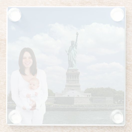 あなた自身の写真を加えて下さい ガラスコースター (裏面)